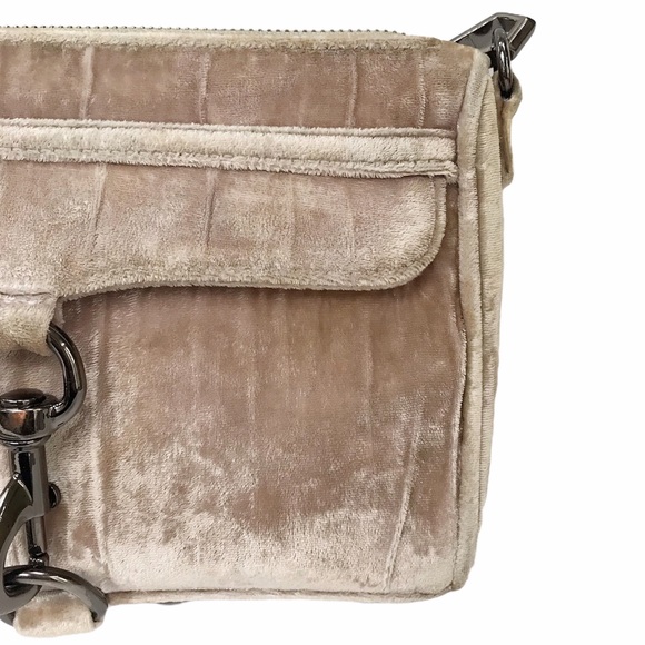 Rebecca Minkoff Mini MAC Velvet Crossbody Bag Tan - Picture 11 of 15